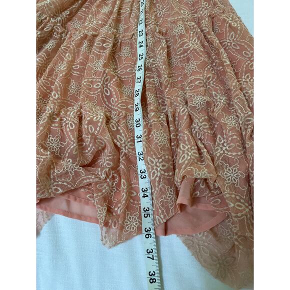 Johnny Was Biya CHELLY Embroidered Tiered Mesh Dress Sz M - Picture 7 of 9